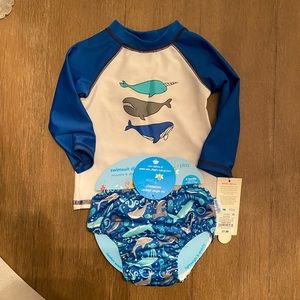 Swim shirt and swim diaper